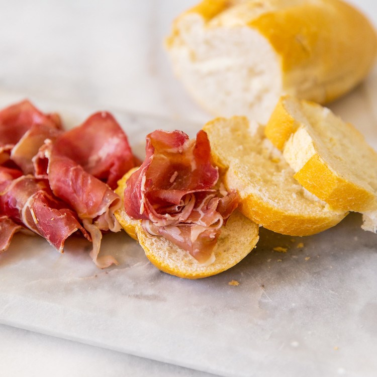 Picture of smoked prosciutto (speck)